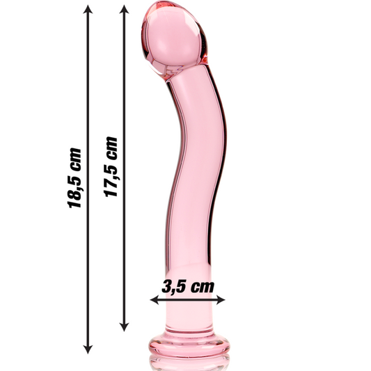 MODELLO 18 DILDO IN VETRO BOROSILICATO ROSA 18.5 CM O 3.5 CM - CHARME VIBE
