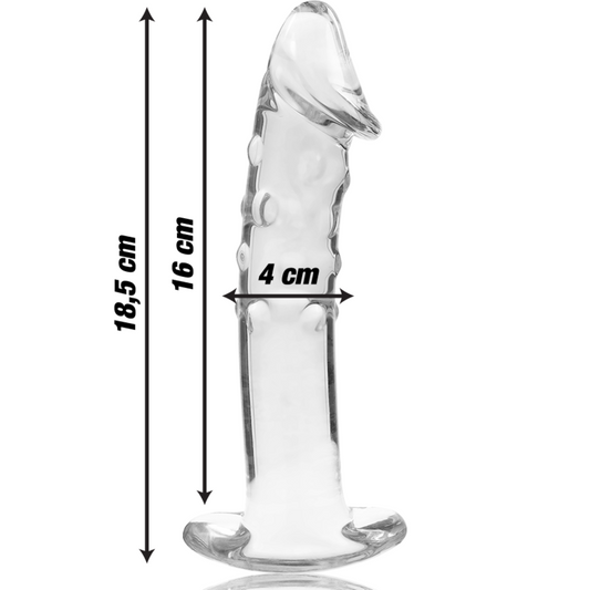 MODELLO 19 DILDO IN VETRO BOROSILICATO TRASPARENTE 18.5 CM O 4 CM - CHARME VIBE