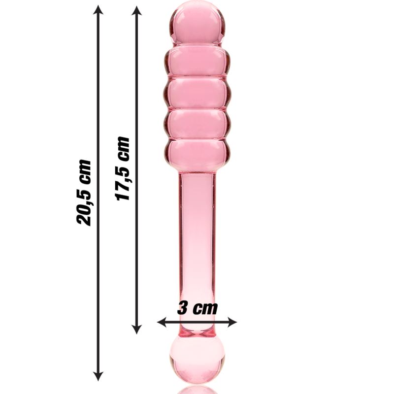 MODELLO 20 DILDO IN VETRO BOROSILICATO ROSA 20.5 CM O 3 CM - CHARME VIBE