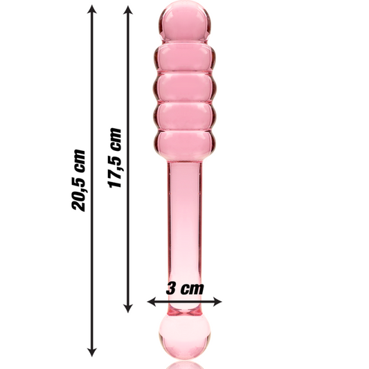MODELLO 20 DILDO IN VETRO BOROSILICATO ROSA 20.5 CM O 3 CM - CHARME VIBE