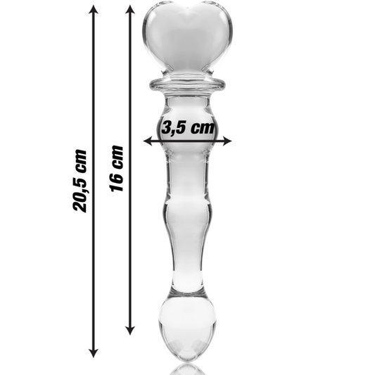 MODELLO 21 DILDO IN VETRO BOROSILICATO TRASPARENTE 20.5 CM O 3.5 CM - CHARME VIBE