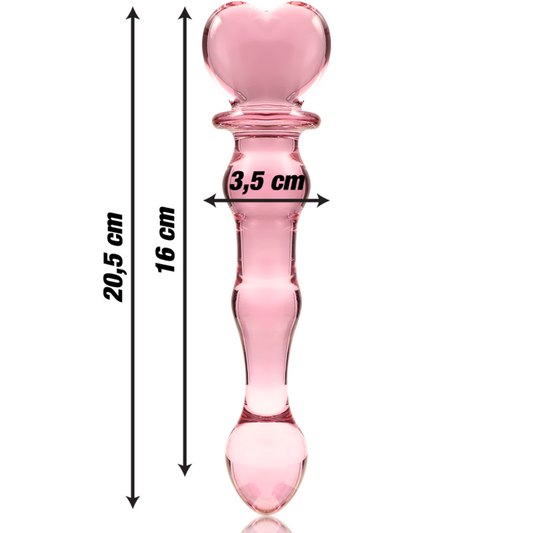 MODELLO 21 DILDO IN VETRO BOROSILICATO ROSA 20.5 CM O 3.5 CM - CHARME VIBE
