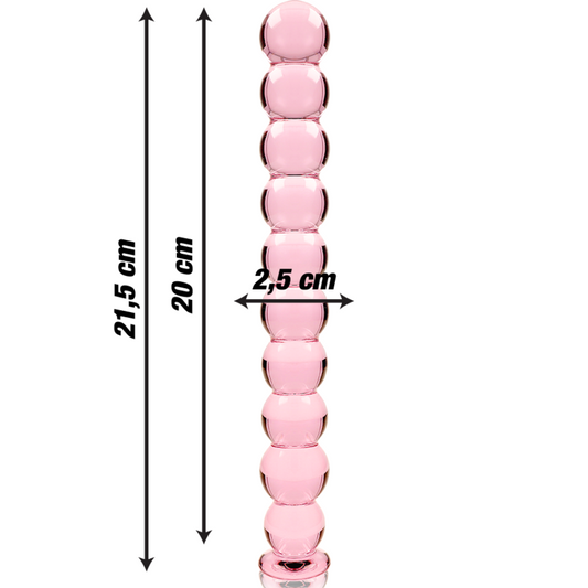 MODELLO 22 DILDO IN VETRO BOROSILICATO ROSA 21.5 CM O 2.5 CM - CHARME VIBE