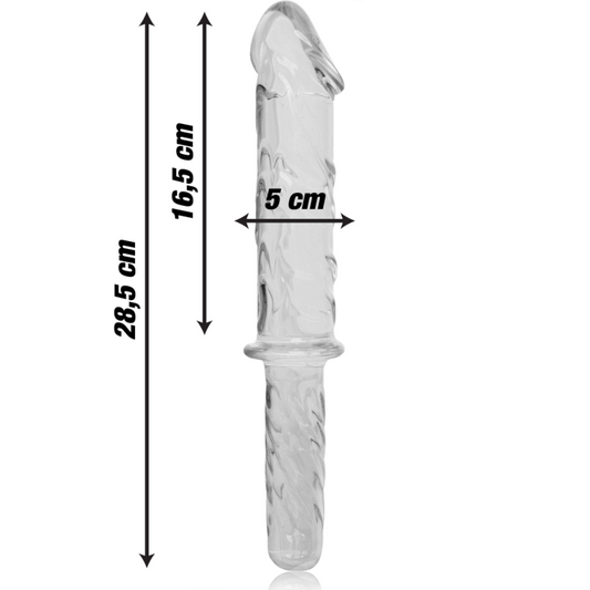 MODELLO 24 DILDO IN VETRO BOROSILICATO TRASPARENTE 28.5 CM O 5 CM - CHARME VIBE
