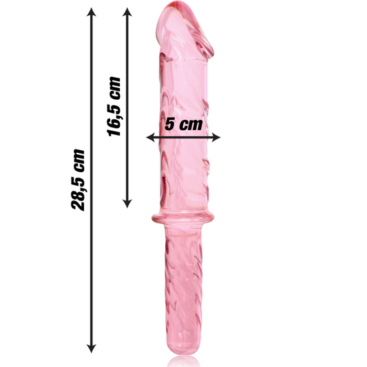 MODELLO 24 DILDO IN VETRO BOROSILICATO ROSA 28.5 CM O 5 CM - CHARME VIBE