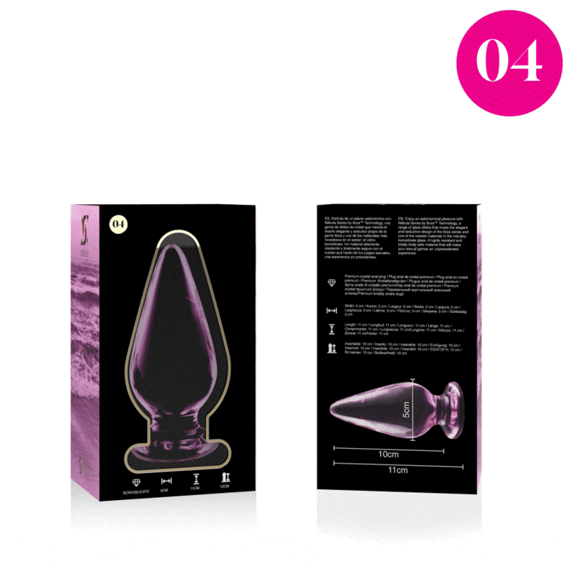 MODELLO 4 PLUG ANALE VETRO BOROSILICATO ROSA 11 CM O 5 CM - CHARME VIBE