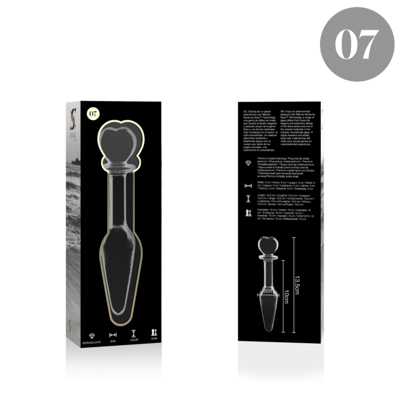 MODELLO 7 PLUG ANALE VETRO BOROSILICATO TRASPARENTE 13.5 CM O 3 CM - CHARME VIBE