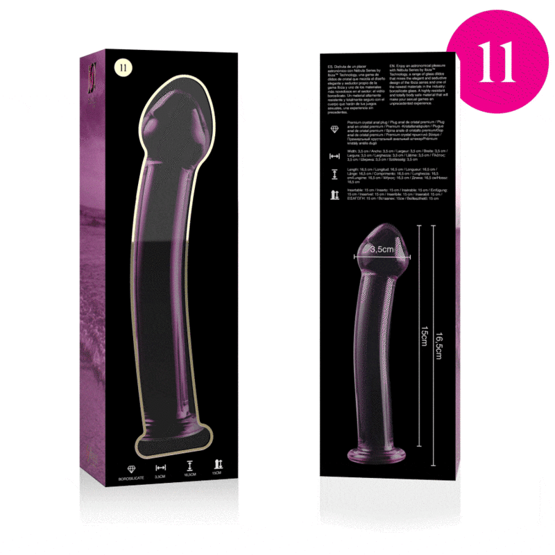MODELLO 11 DILDO IN VETRO BOROSILICATO ROSA 16 CM O 3 CM - CHARME VIBE