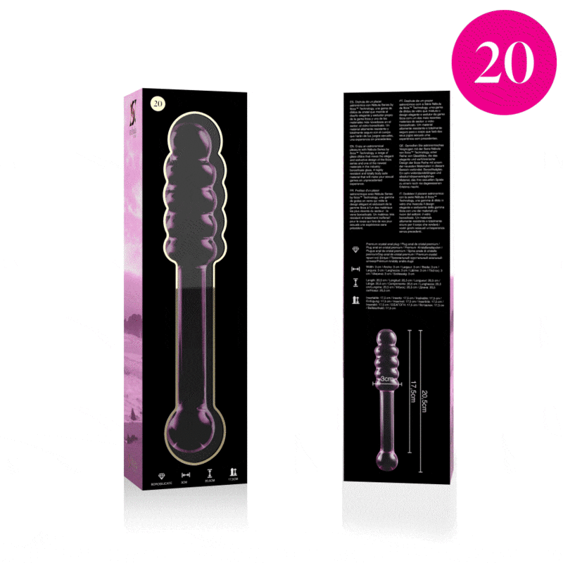 MODELLO 20 DILDO IN VETRO BOROSILICATO ROSA 20.5 CM O 3 CM - CHARME VIBE