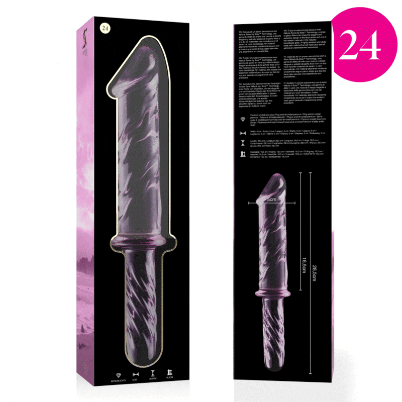 MODELLO 24 DILDO IN VETRO BOROSILICATO ROSA 28.5 CM O 5 CM - CHARME VIBE