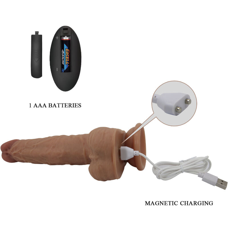 DILDO IN SILICONE JONATHAN 3 VIBRAZIONI + 3 MISURE DI INSERIMENTO TELECOMANDO 21 CM - CHARME VIBE