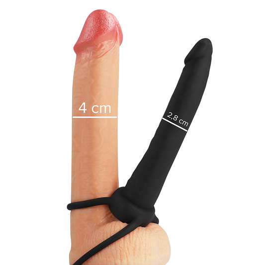 DILDO ANALE COBI ONYX CON ANELLO PER PENE  E TESTICOLI 13 CM IN SILICONE - CHARME VIBE