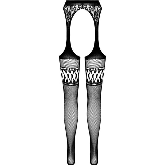 S026 COLLANT NERO CON GIARRETTIERA TAGLIA UNICA - CHARME VIBE