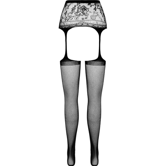 S028 COLLANT NERO CON GIARRETTIERA TAGLIA UNICA - CHARME VIBE