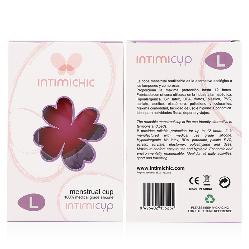 COPPA MESTRUALE IN SILICONE GRADO MEDICO - TAGLIA L - CHARME VIBE