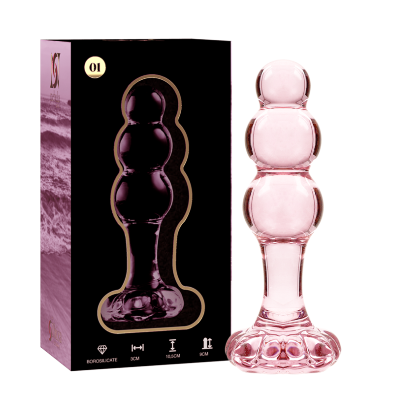 MODELLO 1 PLUG ANALE VETRO BOROSILICATO ROSA 10.5 CM  3 CM - CHARME VIBE