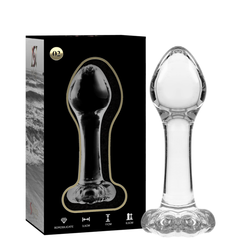 MODELLO 2 PLUG ANALE VETRO BOROSILICATO TRASPARENTE 11 CM O 3.5 CM - CHARME VIBE