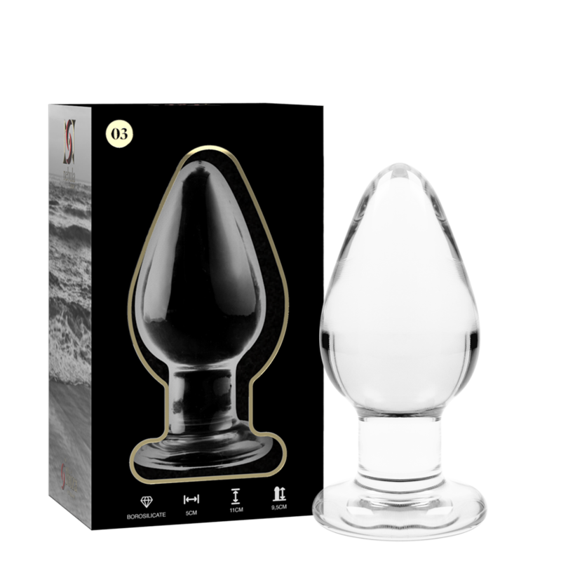 MODELLO 3 PLUG ANALE VETRO BOROSILICATO TRASPARENTE 11 CM O 5 CM - CHARME VIBE