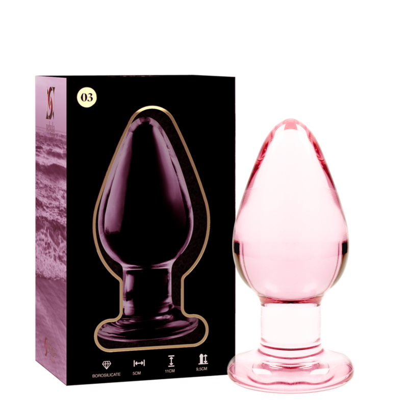 MODELLO 3 PLUG ANALE VETRO BOROSILICATO ROSA 11 CM O 5 CM - CHARME VIBE