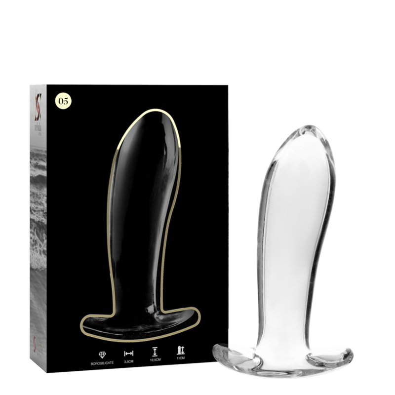 MODELLO 5 PLUG ANALE VETRO BOROSILICATO TRASPARENTE 12.5 CM O 3.5 CM - CHARME VIBE