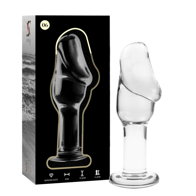 MODELLO 6 PLUG ANALE VETRO BOROSILICATO TRASPARENTE 12.5 CM O 4 CM - CHARME VIBE
