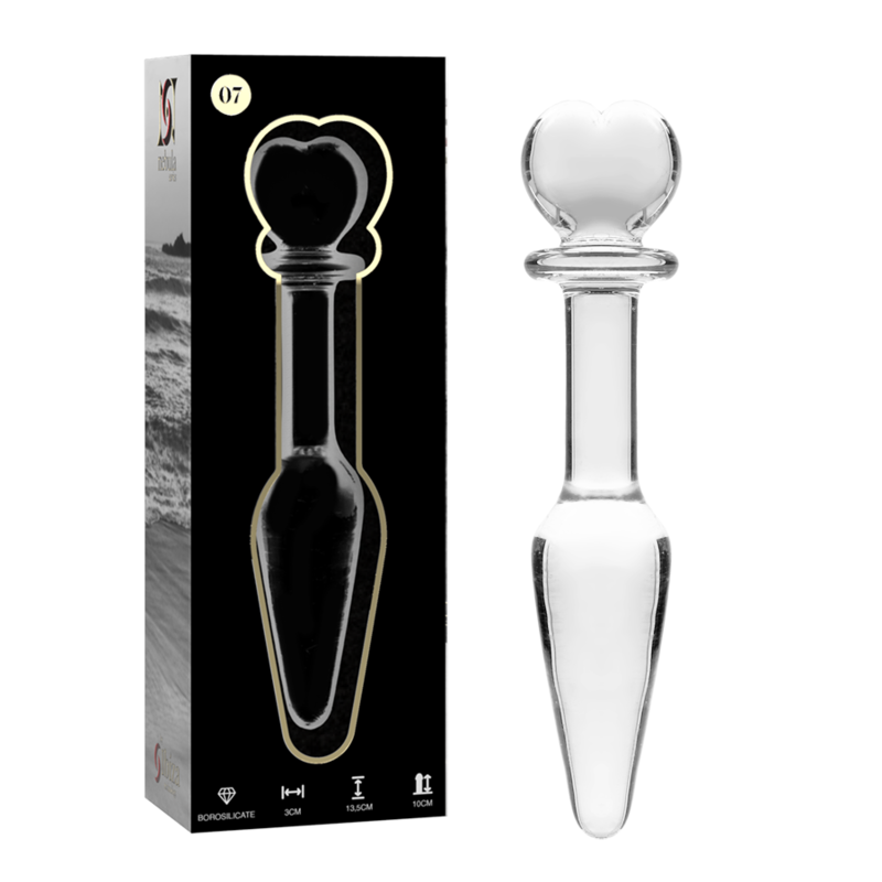 MODELLO 7 PLUG ANALE VETRO BOROSILICATO TRASPARENTE 13.5 CM O 3 CM - CHARME VIBE