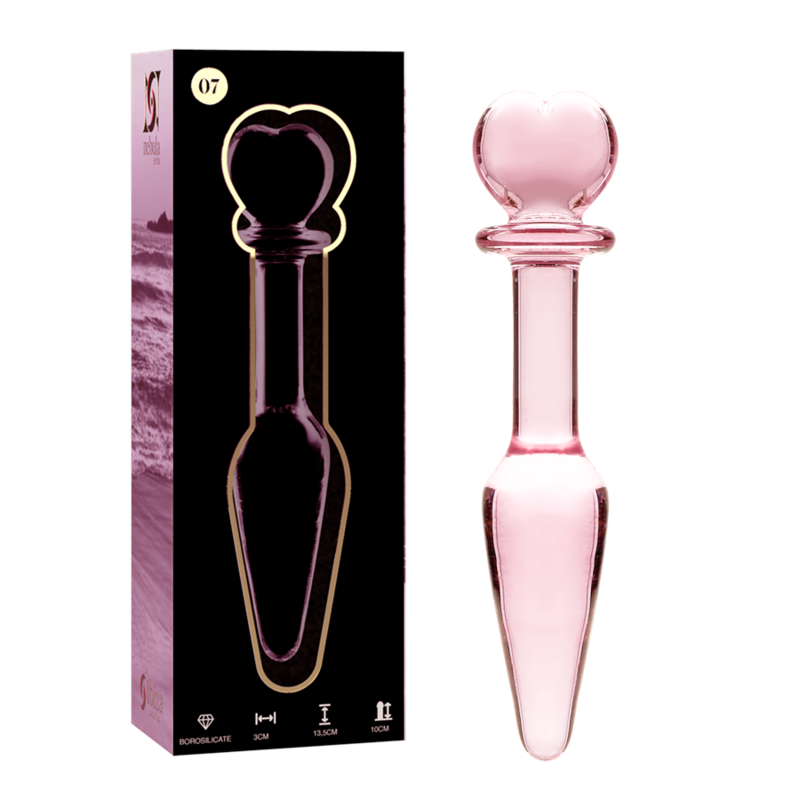 MODELLO 7 PLUG ANALE VETRO BOROSILICATO ROSA 13.5 CM O 3 CM - CHARME VIBE