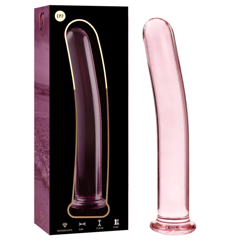 MODELLO 9 DILDO IN VETRO BOROSILICATO ROSA 15.5 CM O 2.5 CM - CHARME VIBE