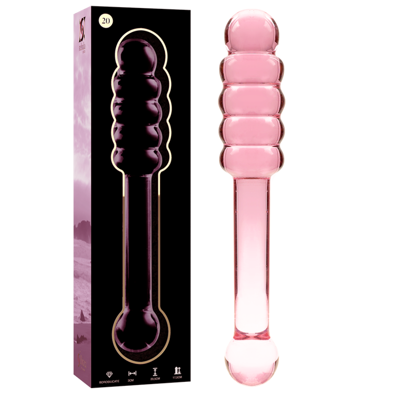 MODELLO 20 DILDO IN VETRO BOROSILICATO ROSA 20.5 CM O 3 CM - CHARME VIBE