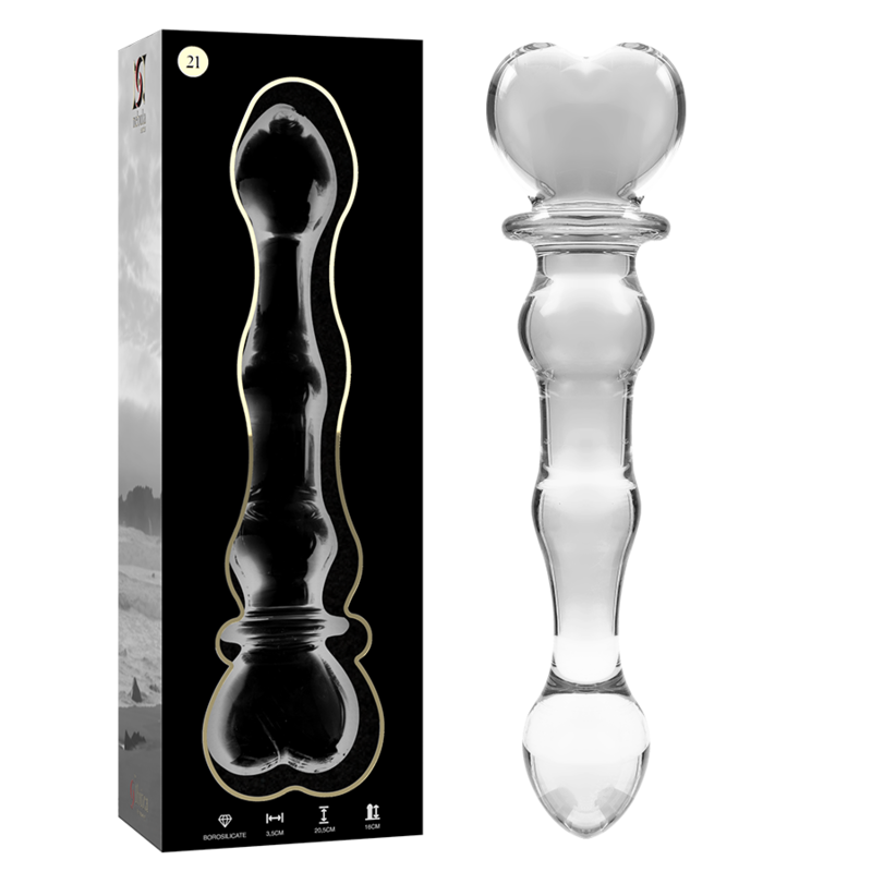 MODELLO 21 DILDO IN VETRO BOROSILICATO TRASPARENTE 20.5 CM O 3.5 CM - CHARME VIBE