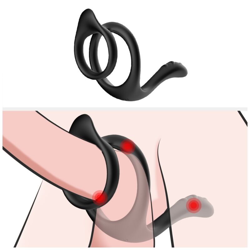 ANELLO ANALE DOPPIO CODA NERO - CHARME VIBE