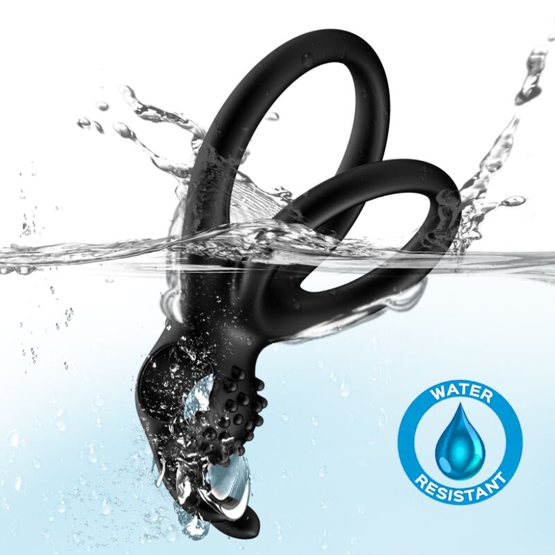 ANELLO VIBRATORE DOPPIO TRAVELLER PER COPPIA RABBIT BLACK - CHARME VIBE
