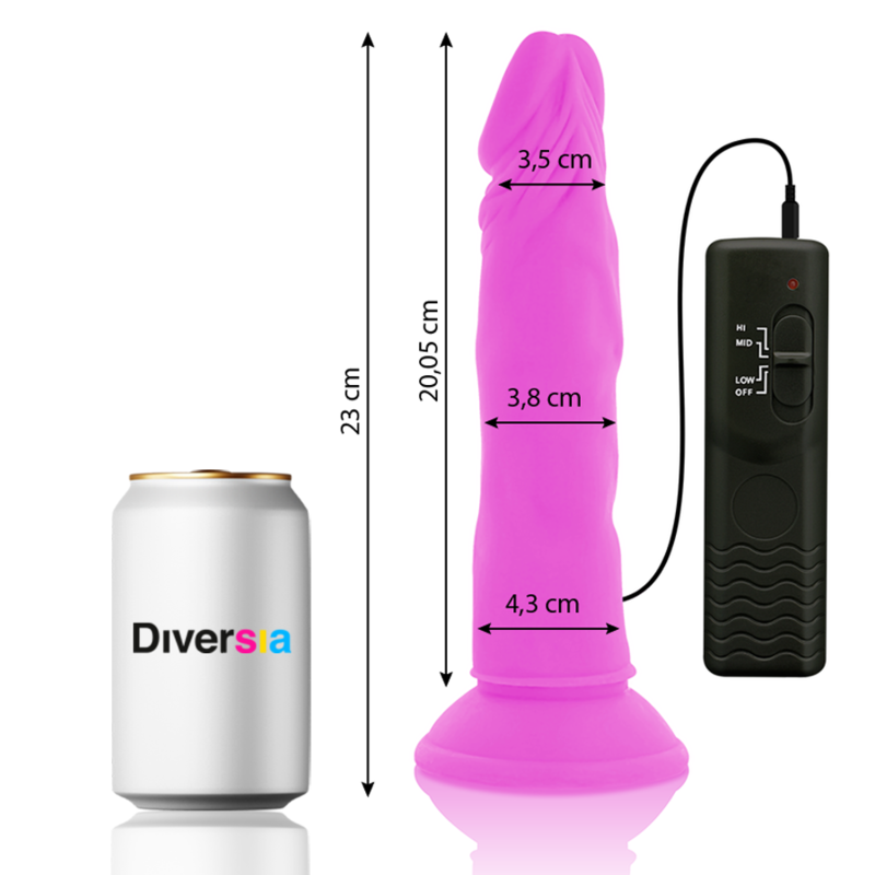 DILDO VIBRANTE FLESSIBILE VIOLA 23 CM O 4.3 CM - CHARME VIBE
