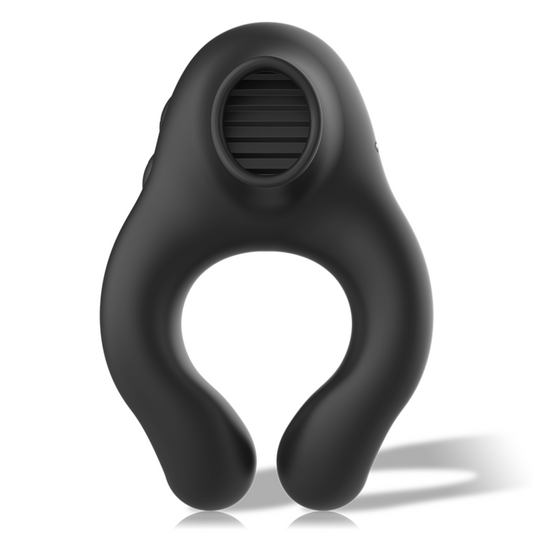 ANELLO VIBRATORE IN SILICONE 3 MOTORI RICARICABILE NERO - ORO - CHARME VIBE