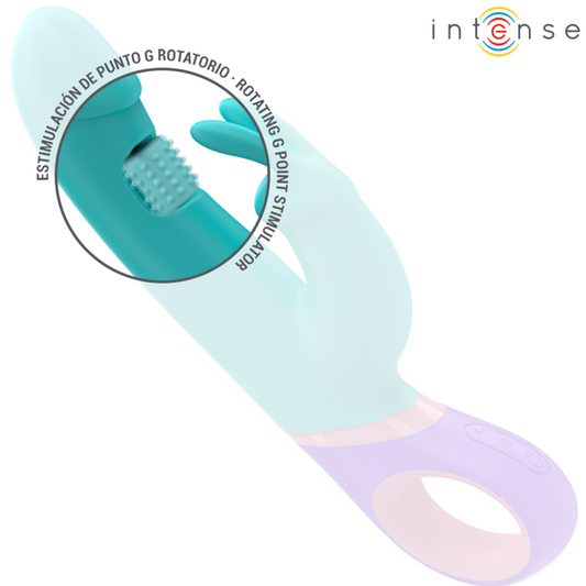 VIBRATORE RABBIT CON STIMOLATORE G-SPOT ROTANTE BLU