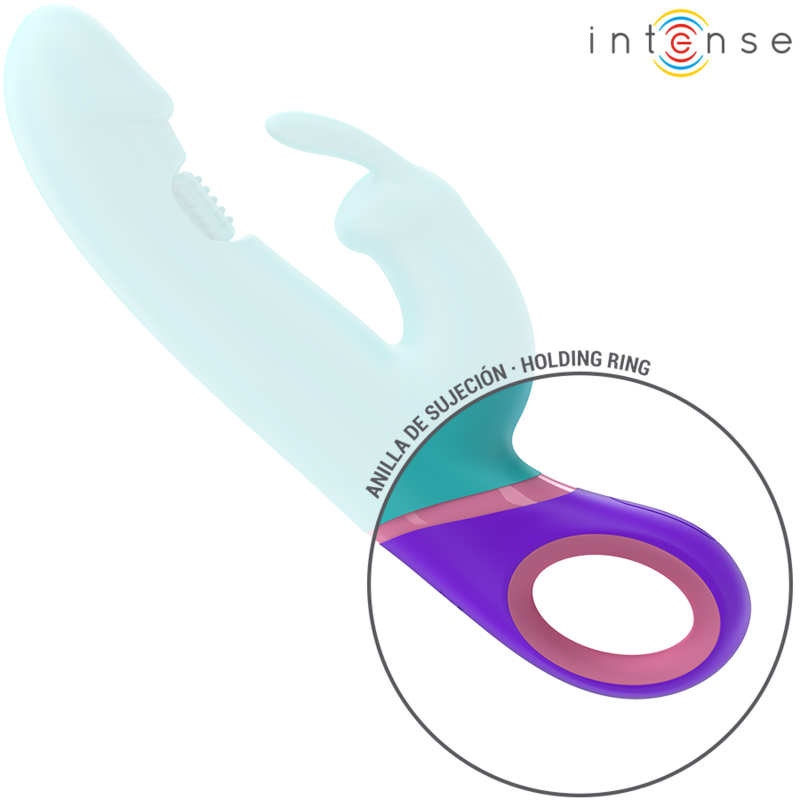 VIBRATORE RABBIT CON STIMOLATORE G-SPOT ROTANTE BLU