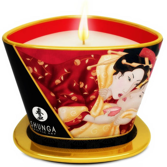MINI CARESS BY CANDELIGHT CANDELA DA MASSAGGIO FRAGOLE E CAVA 170 ML - CHARME VIBE