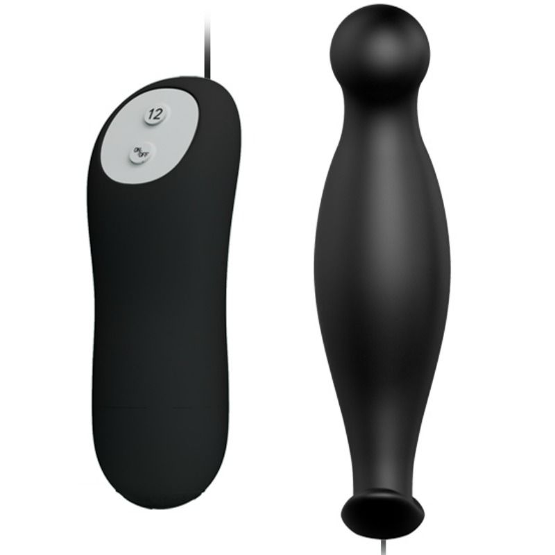 PLUG ANALE IN SILICONE 12 MODALIT DI VIBRAZIONE NERO - CHARME VIBE