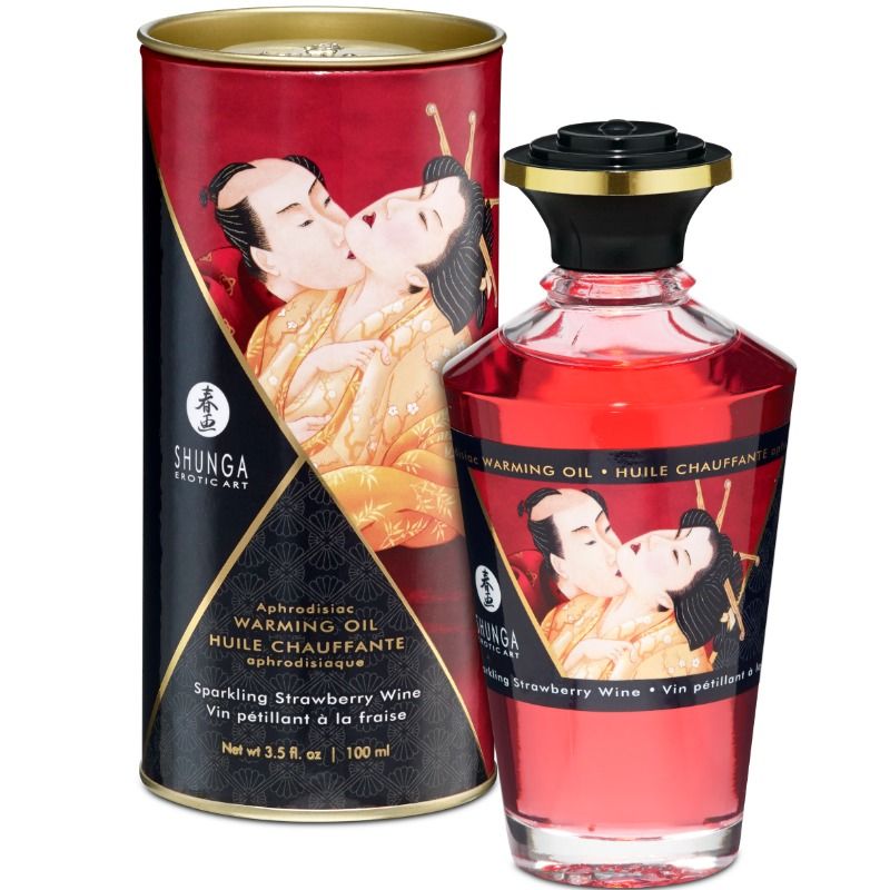 OLIO DA MASSAGGIO EFFETTO CALORE FRAGOLE E CAVA 100 ML - CHARME VIBE