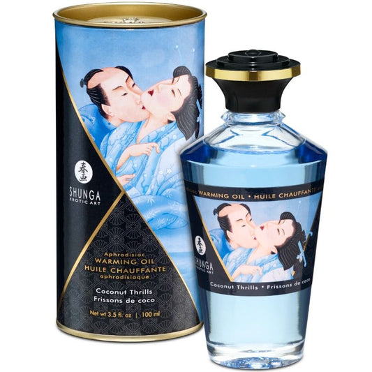 OLIO DA MASSAGGIO EFFETTO CALORE AL GUSTO DI COCCO 100 ML - CHARME VIBE