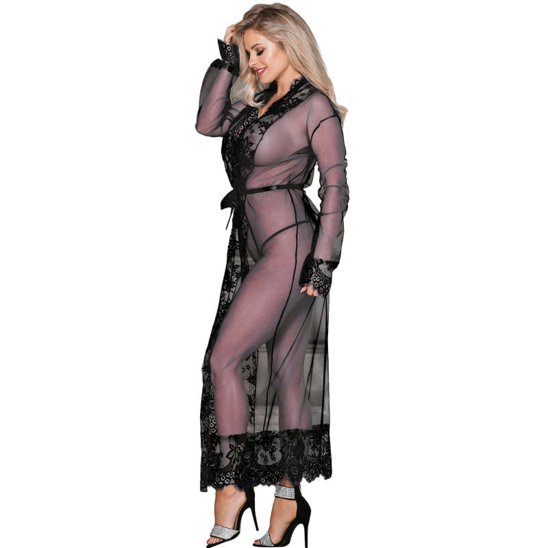 BABYDOLL DISEGNO FLOREALE MANICHE LUNGHE S / M - CHARME VIBE