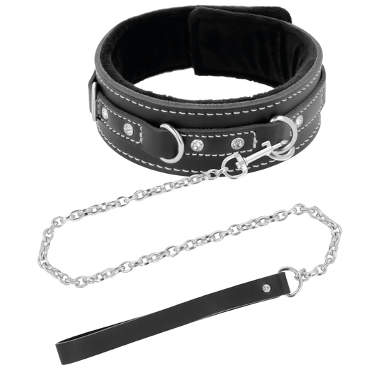 COLLANA IN PELLE DI ALTA QUALITÀ CON GUINZAGLIO - CHARME VIBE