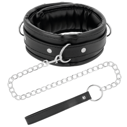 COLLANA IN MORBIDA PELLE CON CATENA - CHARME VIBE