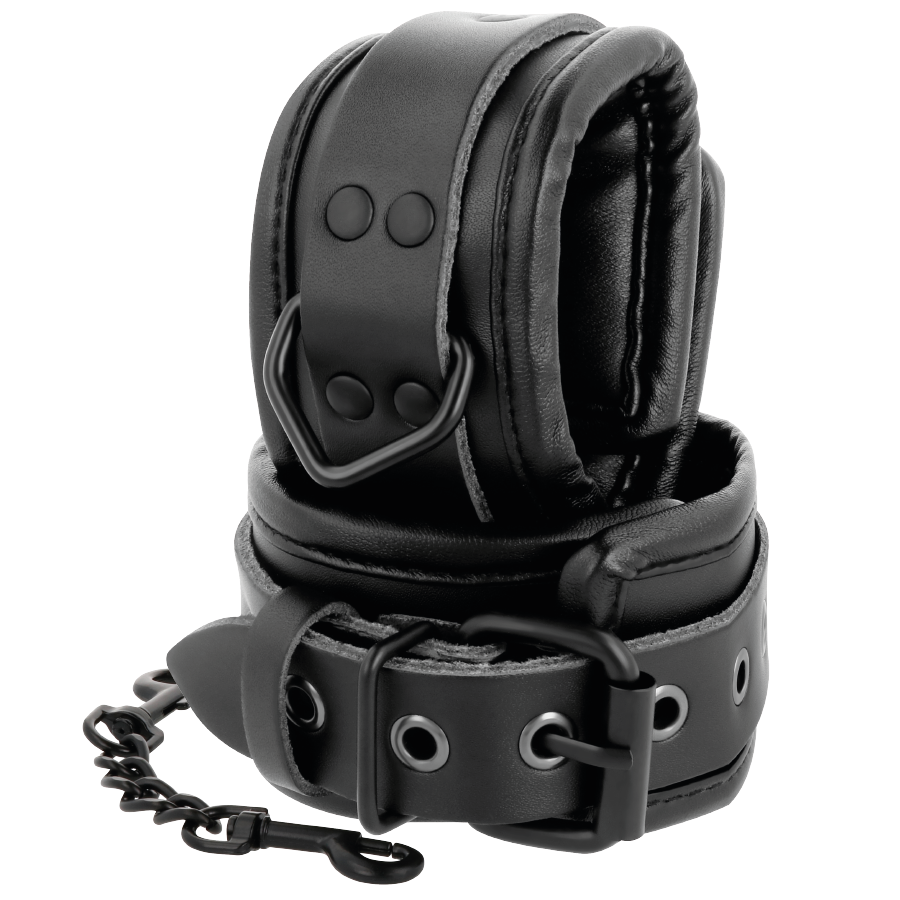 MANETTE E COLLETTO IN PELLE NERA - CHARME VIBE