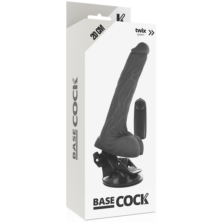 VIBRATORE REALISTICO TELECOMANDO NERO CON TESTICOLI 20 CM O 4 CM - CHARME VIBE