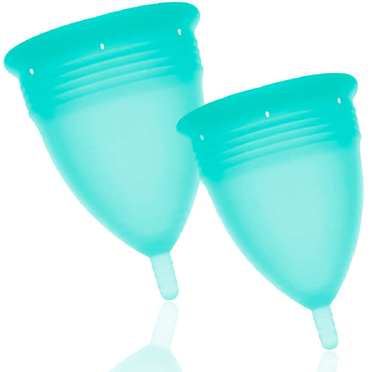 COPPA MESTRUALE IN SILICONE FDA TAGLIA S + L ACQUAMARINA - CHARME VIBE