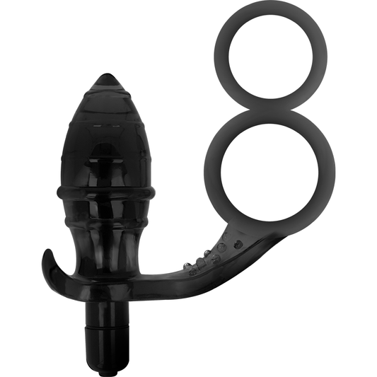 PLUG ANALE CON DOPPIO ANELLO NERO - CHARME VIBE