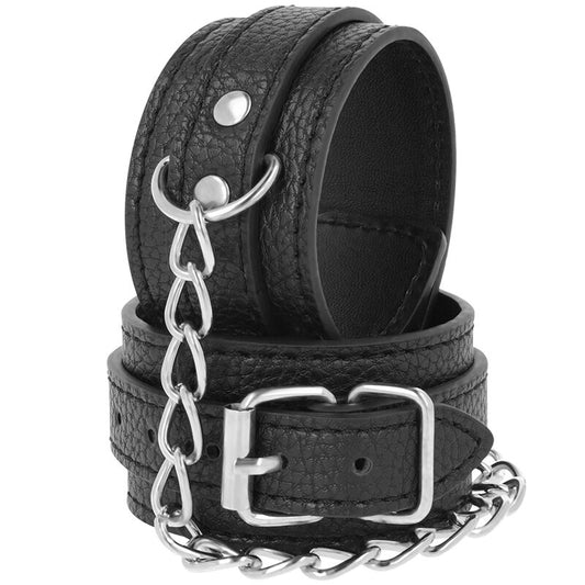 MANETTE IN PELLE STRUTTURATA NERA - CHARME VIBE