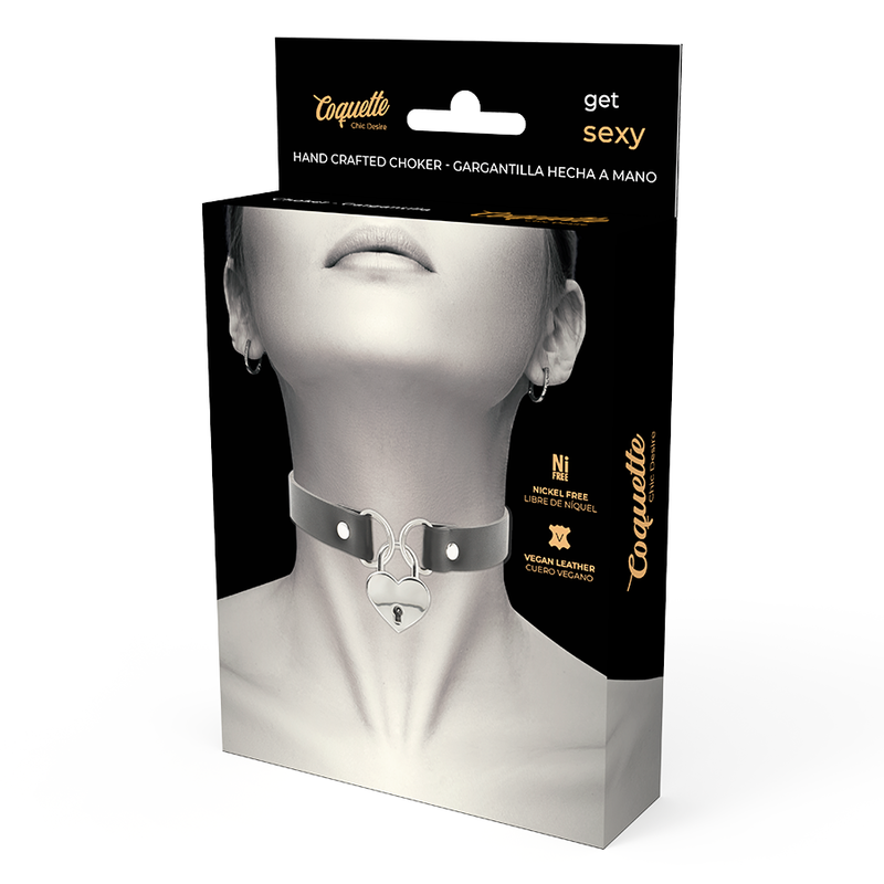 COLLANA IN PELLE VEGANA CON ACCESSORIO CUORE CON CHIAVE - CHARME VIBE
