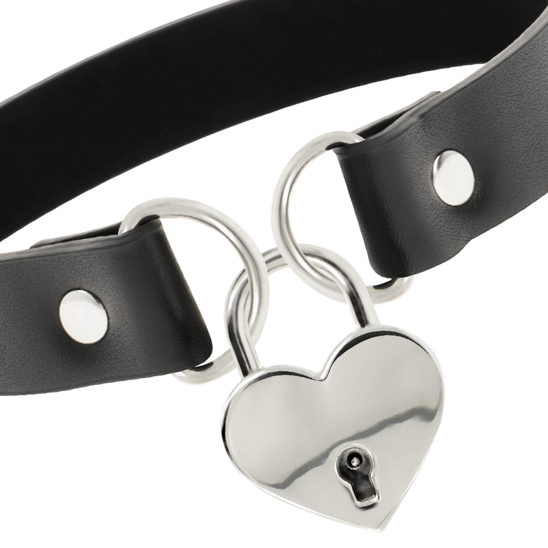 COLLANA IN PELLE VEGANA CON ACCESSORIO CUORE CON CHIAVE - CHARME VIBE